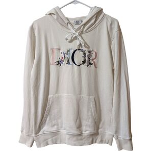 RARE ​Dior x Kaws Embroidered Floral Pullover Hoodie Medium -White